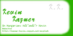 kevin kazmer business card